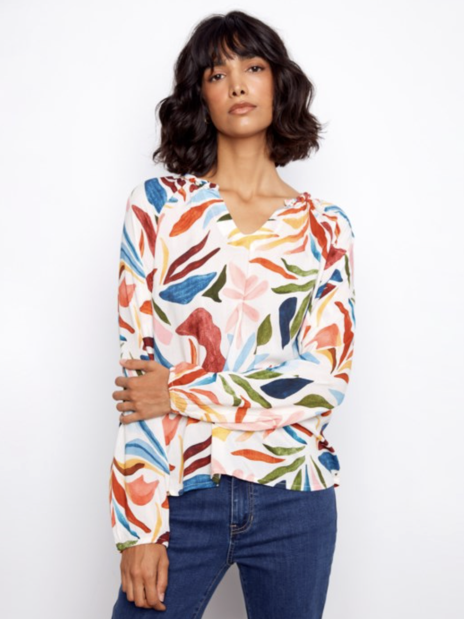 Blouse popover imprimée - CHARLIE B 