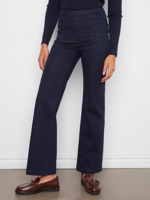 Jeans évasés avec boutons décoratifs - CHARLIE B - C5459R - Charlie B