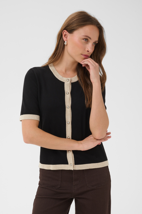 Cardigan Lizza contrasté – KAFFE - 10511961 - KAFFE