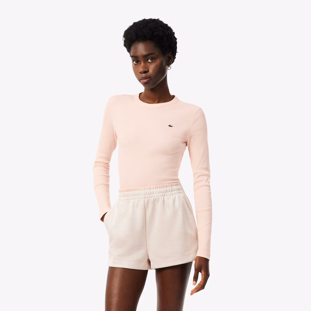 T-shirt slim fit coton côtelé - LACOSTE