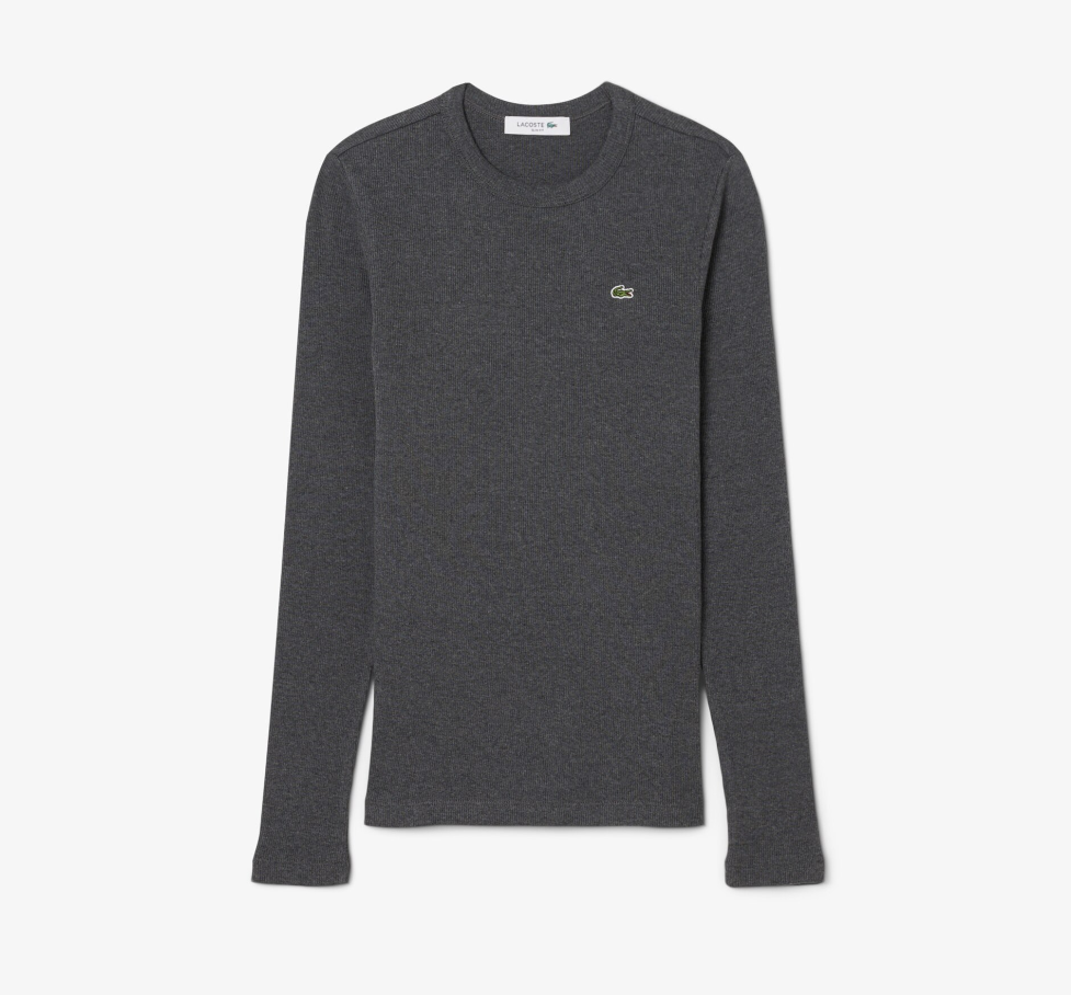 T-shirt slim fit coton côtelé - LACOSTE