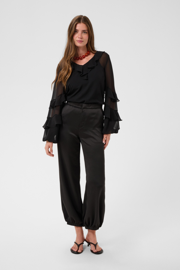 Pantalon satiné à coupe ballon Cocamia – CREAM