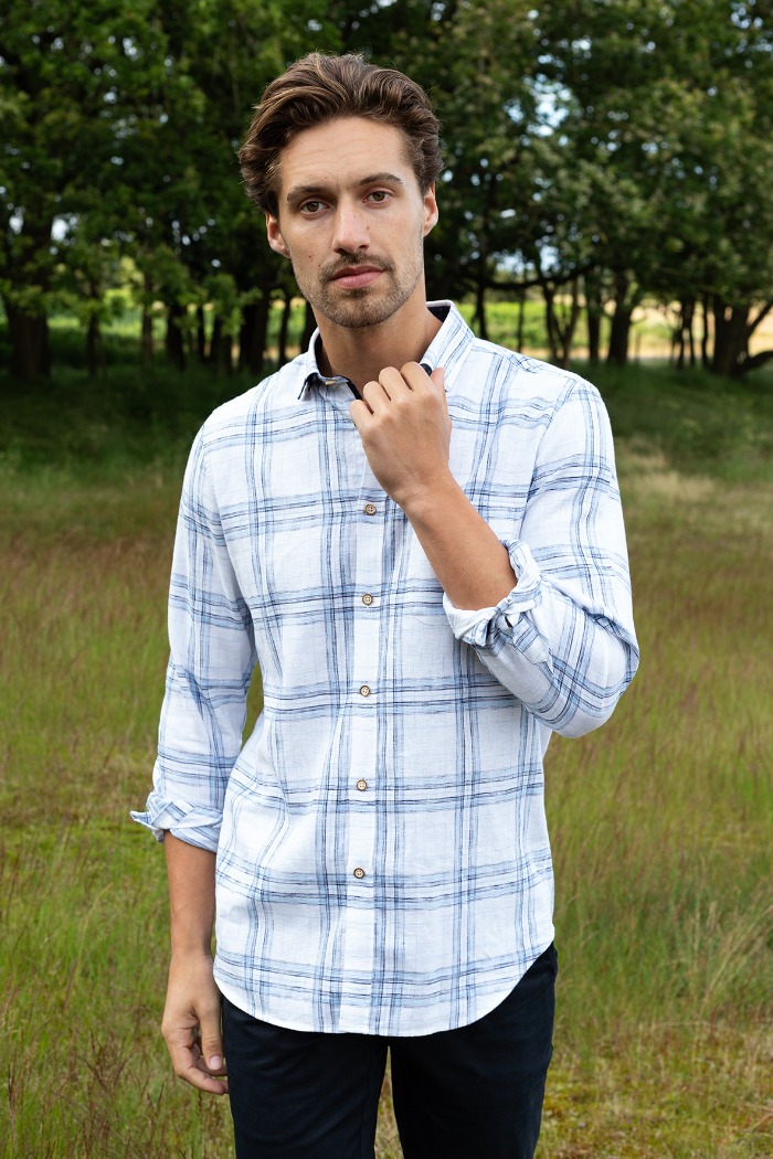 Chemise à carreaux en lin - FELLOWS UNITED - 6635 - Fellows United