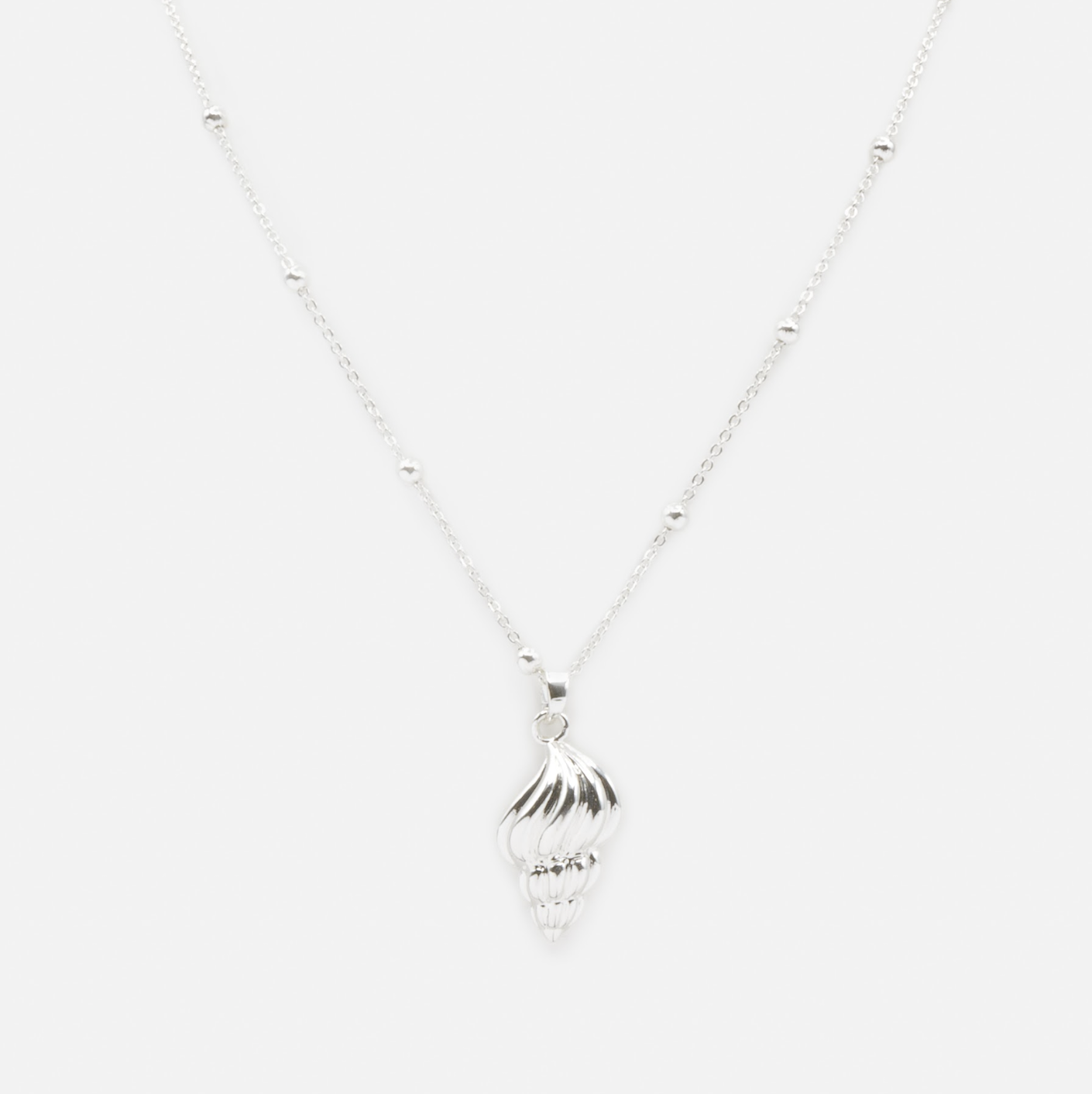 Collier argenté coquillage en spirale - BIZOU - N035SL - Bizou