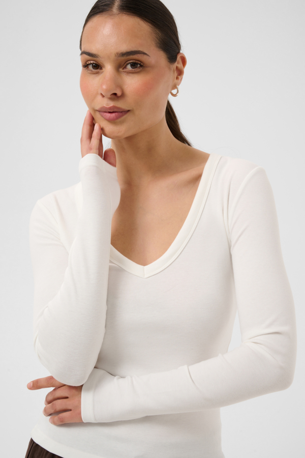 T-shirt Liddy col V – KAFFE