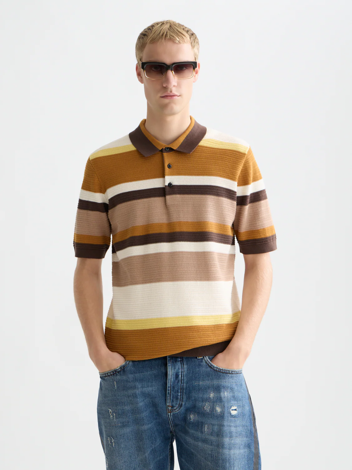 Polo structuré en tricot – SCOTCH & SODA - 183047 - Scotch & Soda
