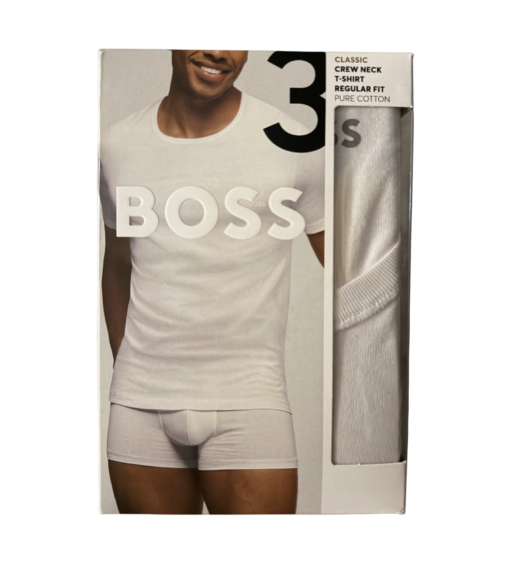 Lot de trois t-shirts à logo brodé - HUGO BOSS
