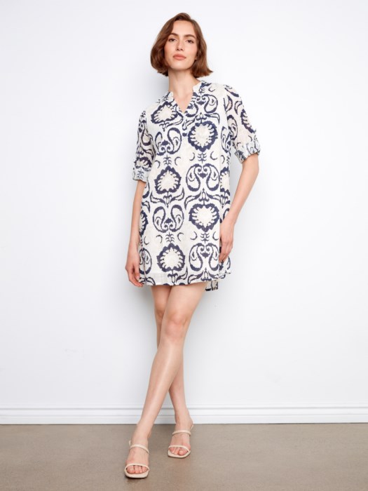 Robe-chemise Henley imprimée en coton mélangé – CHARLIE B - C3253 - Charlie B