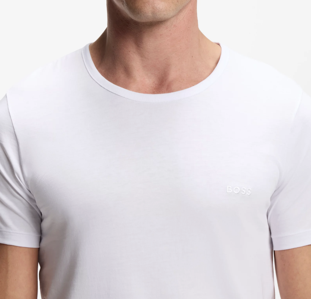 Lot de trois t-shirts à logo brodé - HUGO BOSS