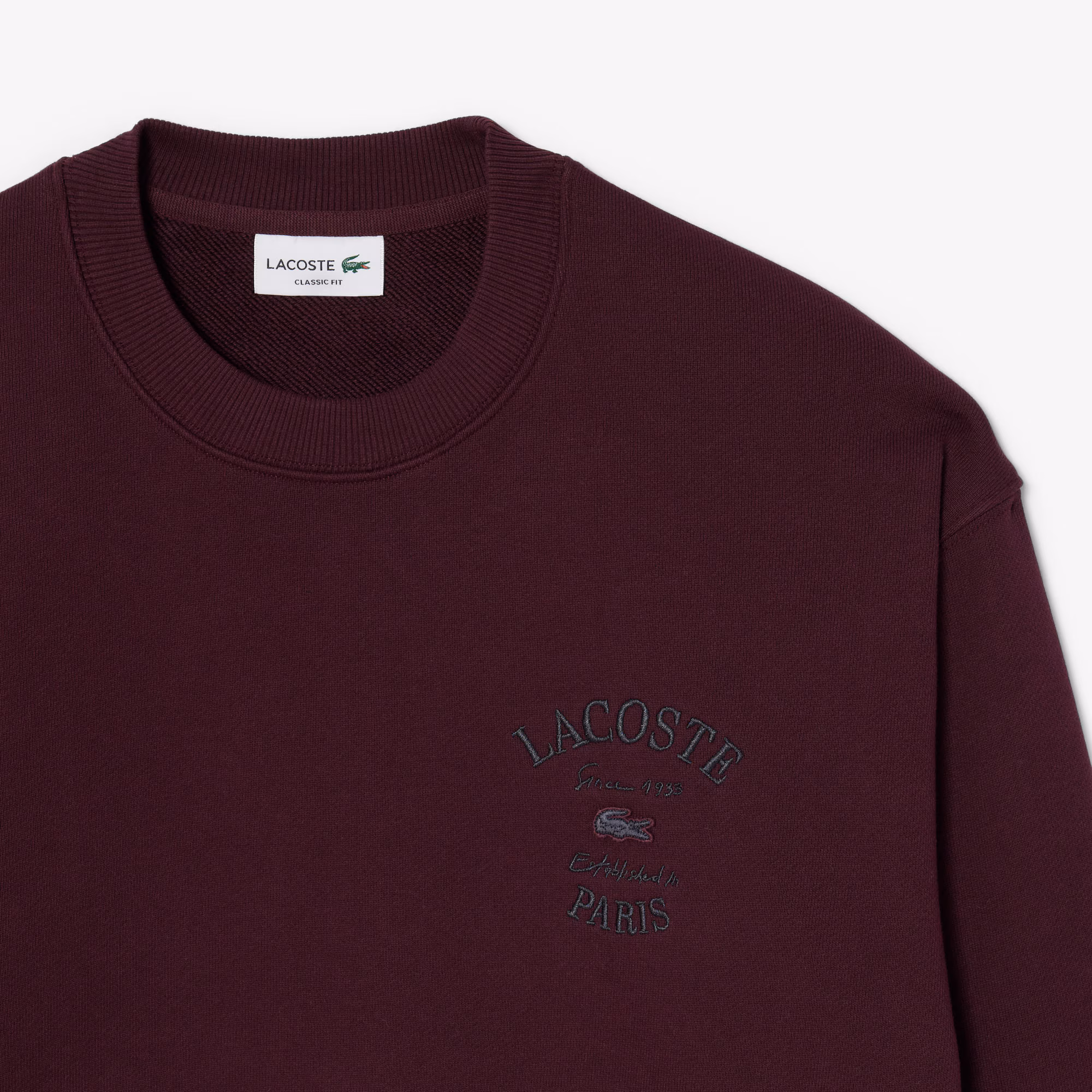Sweatshirt brodé à col rond – LACOSTE