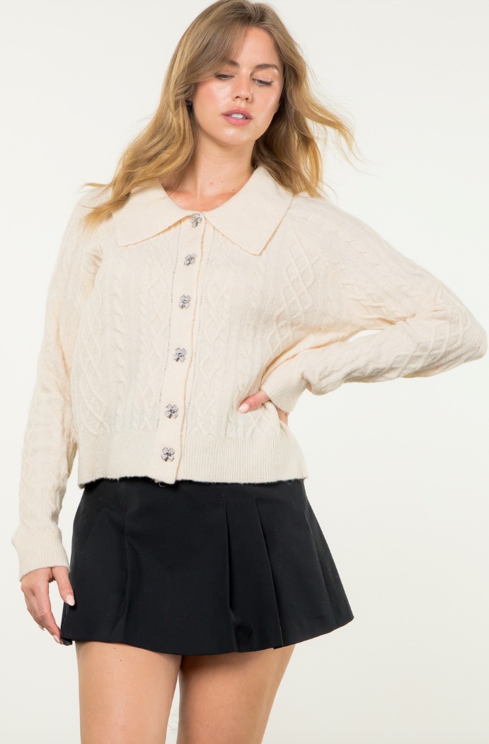 Cardigan boutons argentés - THLM CLOTHING - TMK2074 - THML Clothing