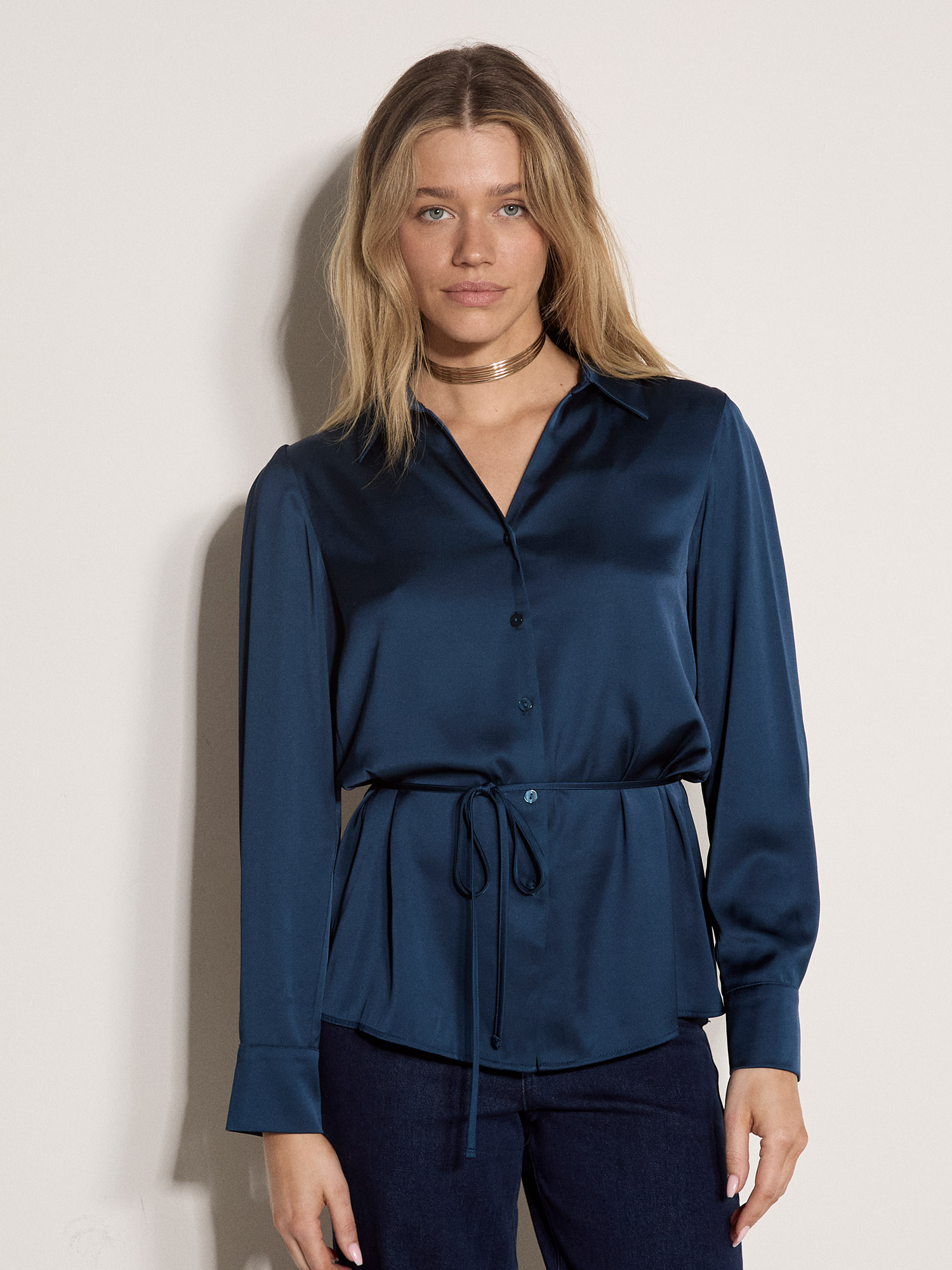 Blouse élégante satinée – APRICOT - X228331 - APRICOT