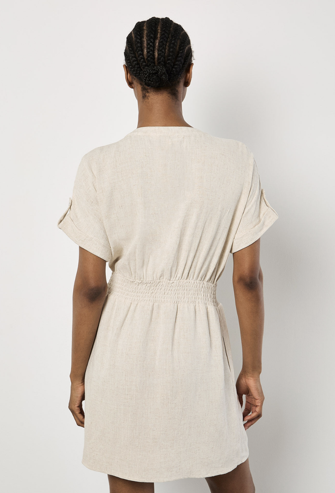 Robe Utility en Mélange de Lin - APRICOT 