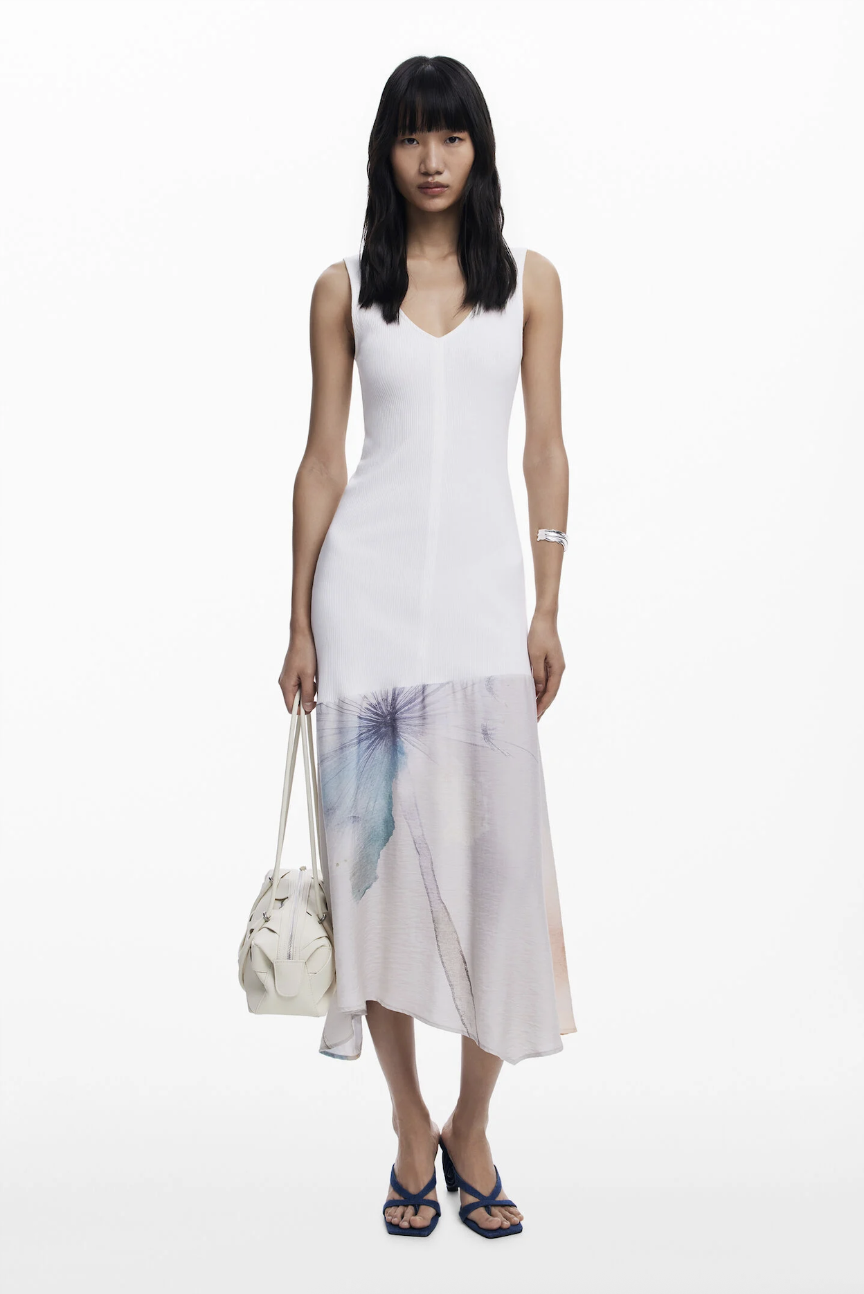 Robe à col en V combinée - DESIGUAL - 25WWVK38 - Desigual