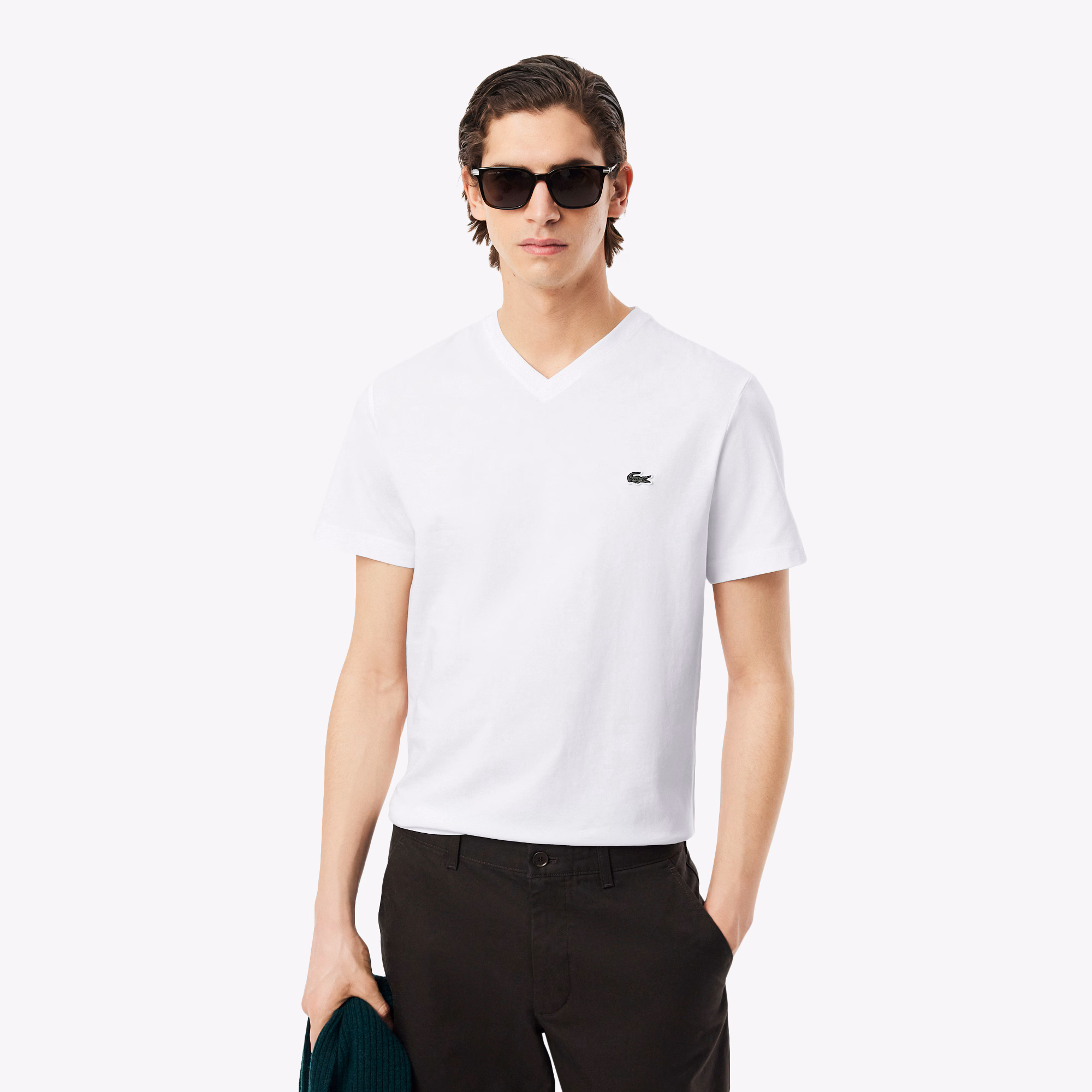 T-shirt col V classique – LACOSTE - TH5077-001 - LACOSTE