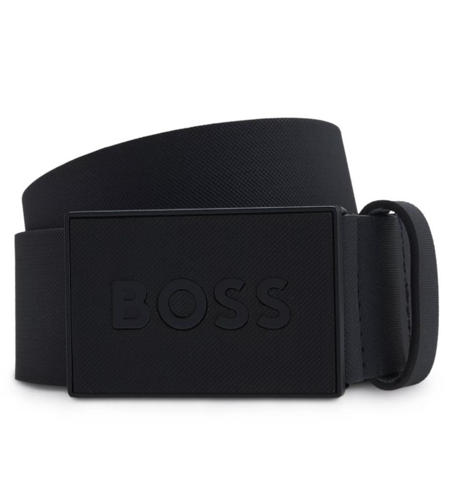 Ceinture en cuir italien en relief avec boucle - HUGO BOSS 