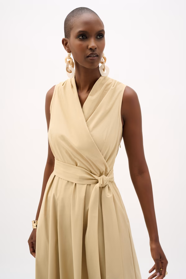 Robe midi cache-cœur ceinturée – JOSEPH RIBKOFF