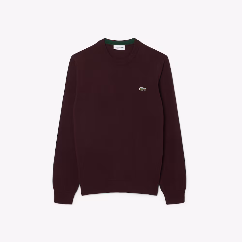 Pull à col rond en coton biologique uni - LACOSTE