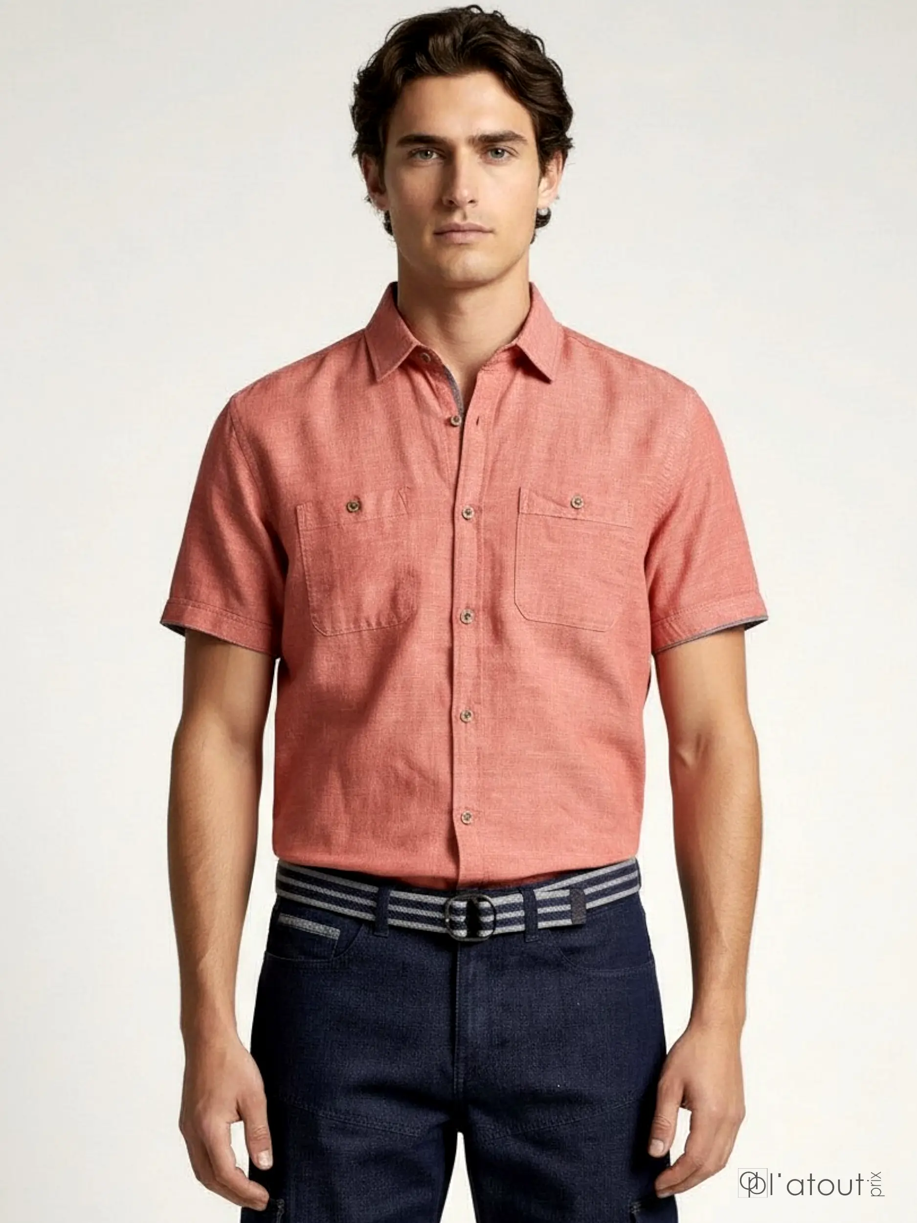 Chemise manches courtes en lin – POINT ZÉRO - 7664300 - POINT ZERO