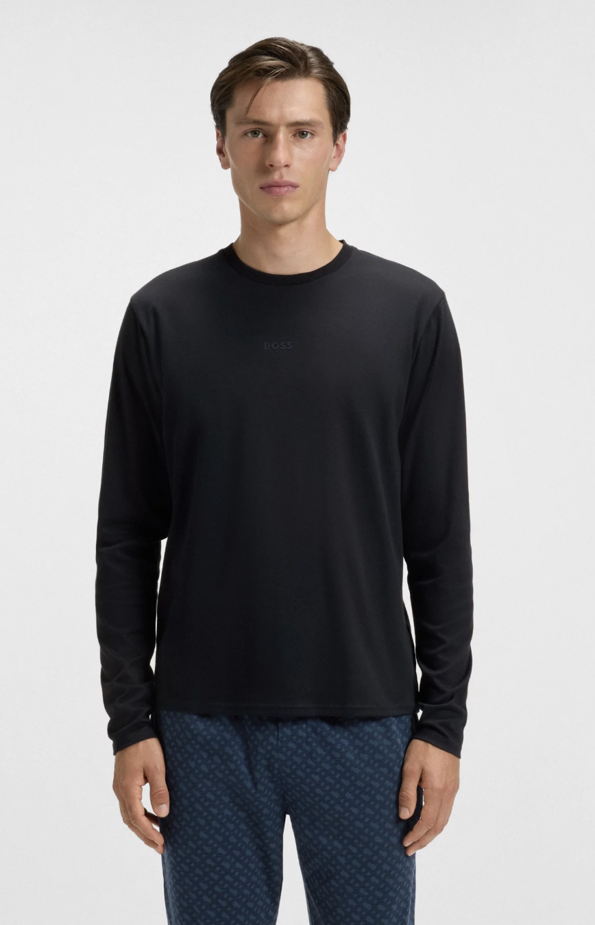 Ensemble pyjama en coton avec monogrammes et logos - HUGO BOSS 