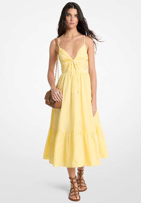 Robe midi en popeline de coton – MICHAEL KORS - MS683DHKLZ - Michael Kors