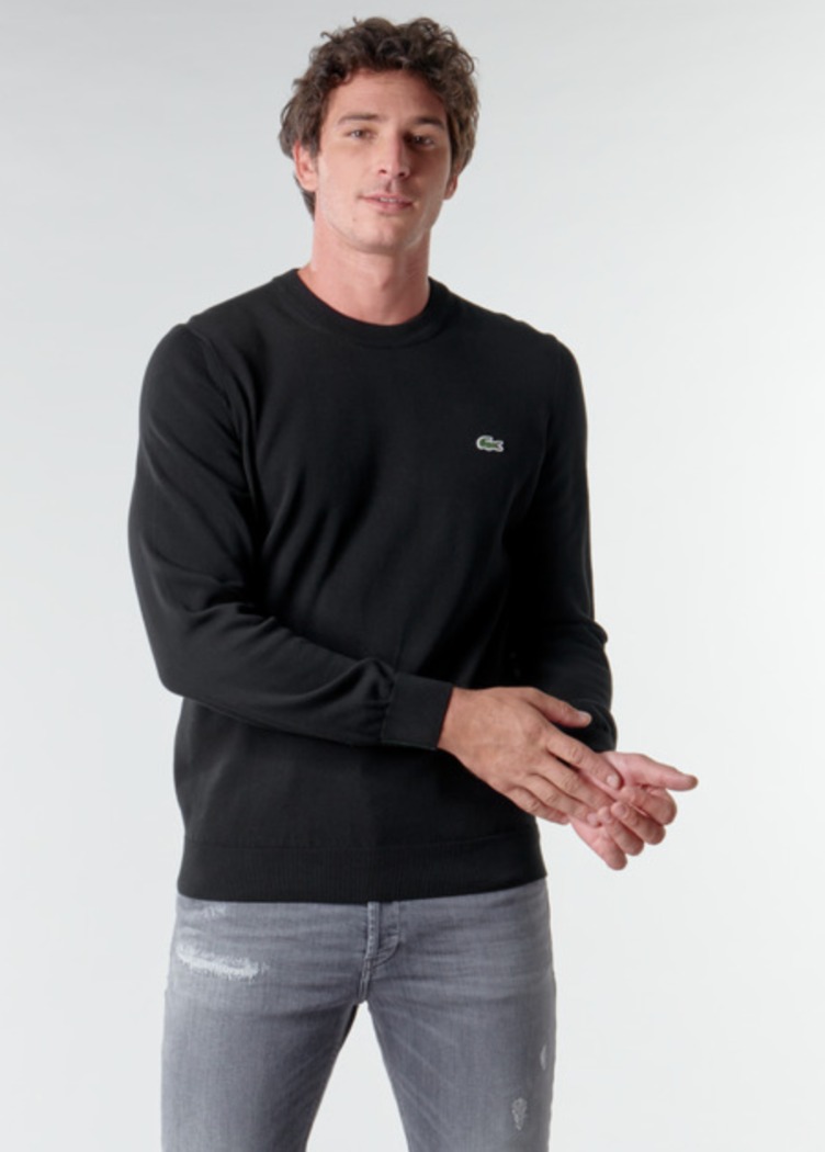 Pull à col rond en coton biologique uni - LACOSTE - AH1985 - LACOSTE