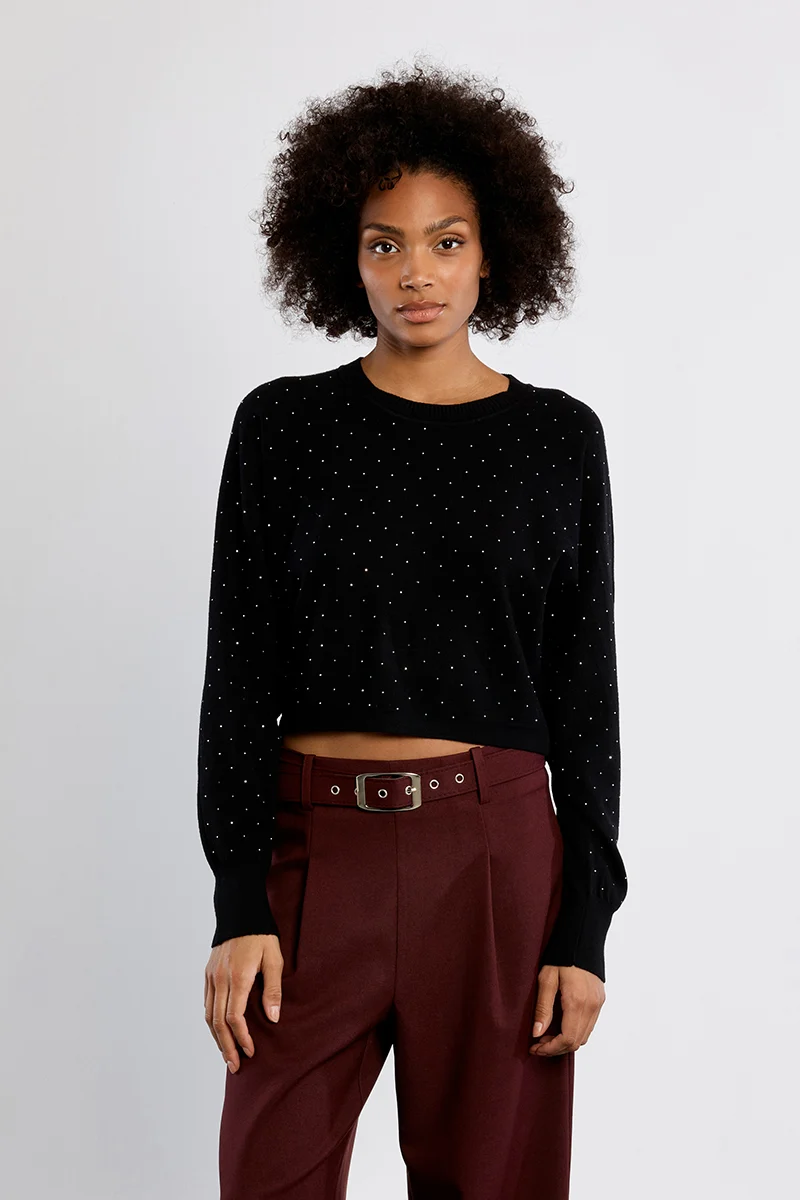 Chandail court à strass Oriane – Molly Bracken - EL1180EN - Molly Bracken