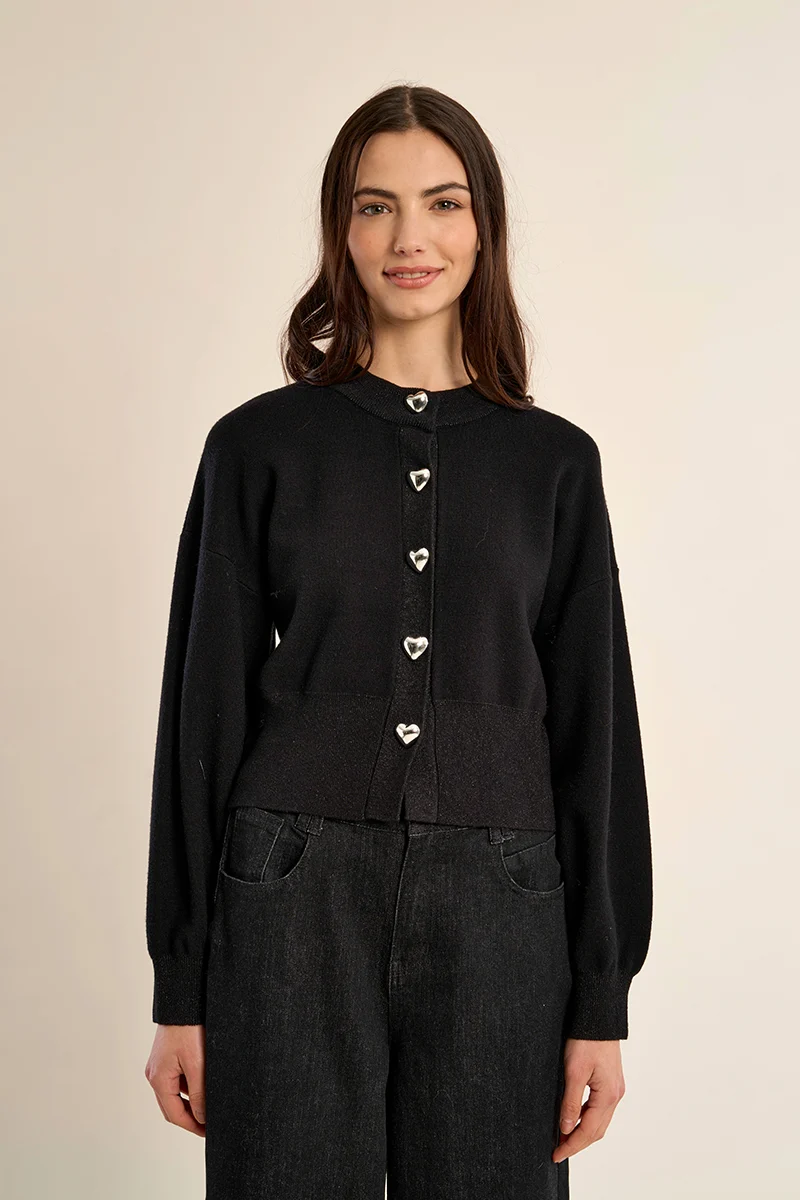 Cardigan à boutons cœur – MOLLY BRACKEN