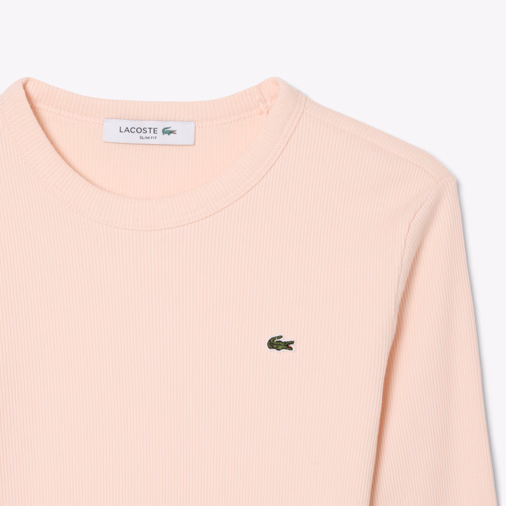 T-shirt slim fit coton côtelé - LACOSTE