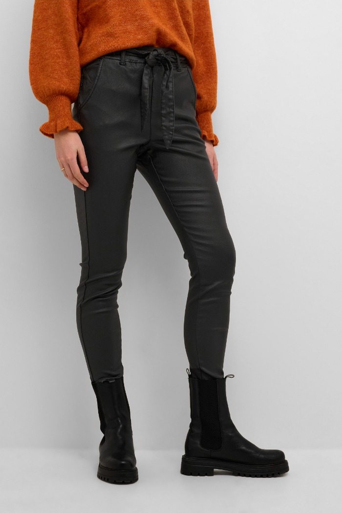 Pantalon extensible faux cuir - CREAM