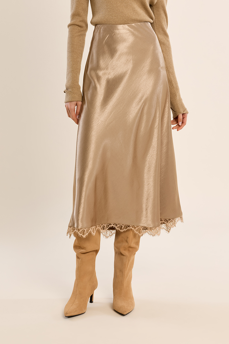 Jupe longue satinée – MOLLY BRACKEN - T2285EN - Molly Bracken