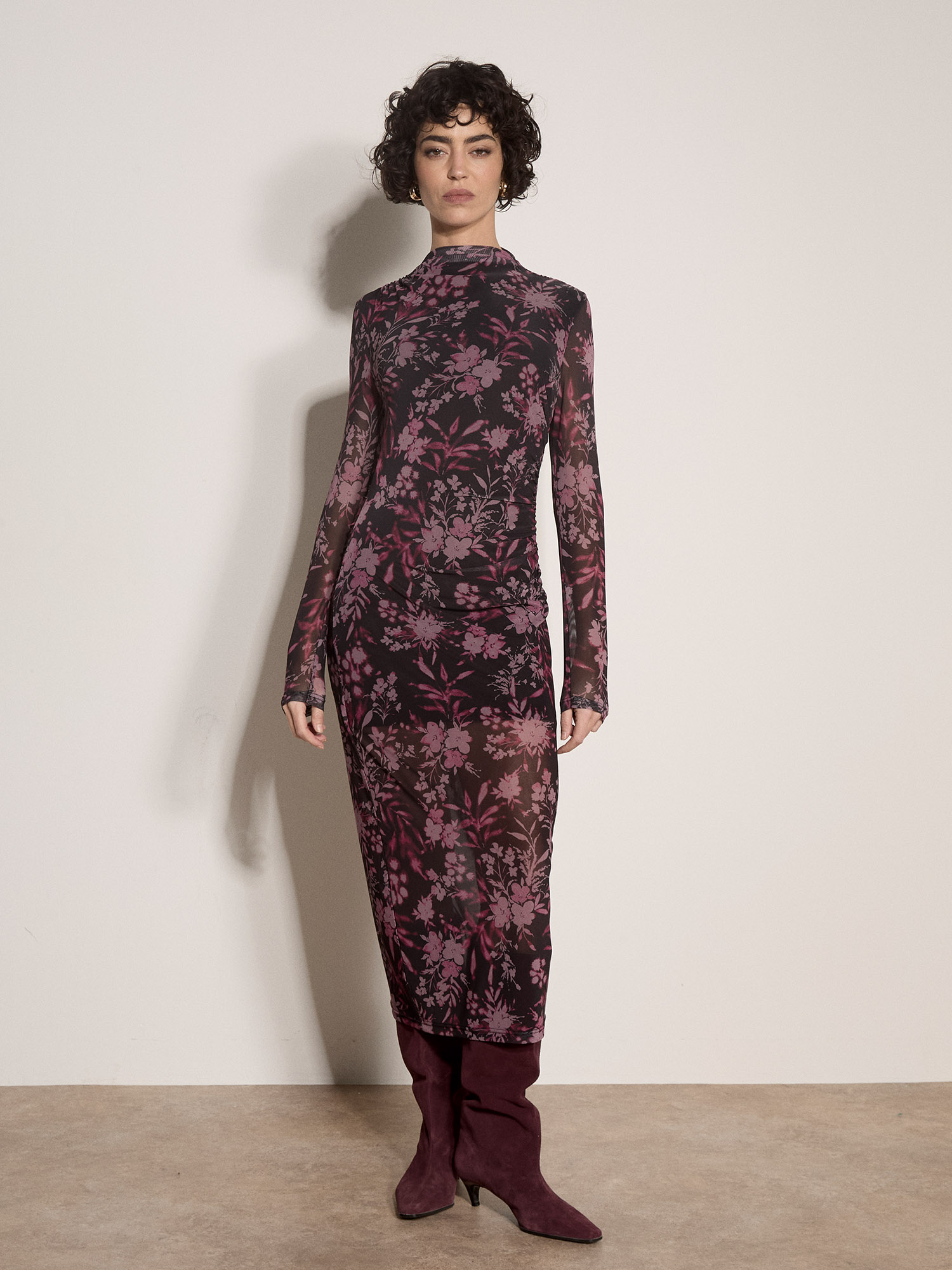 Robe midi Florale – APRICOT - X252992 - APRICOT