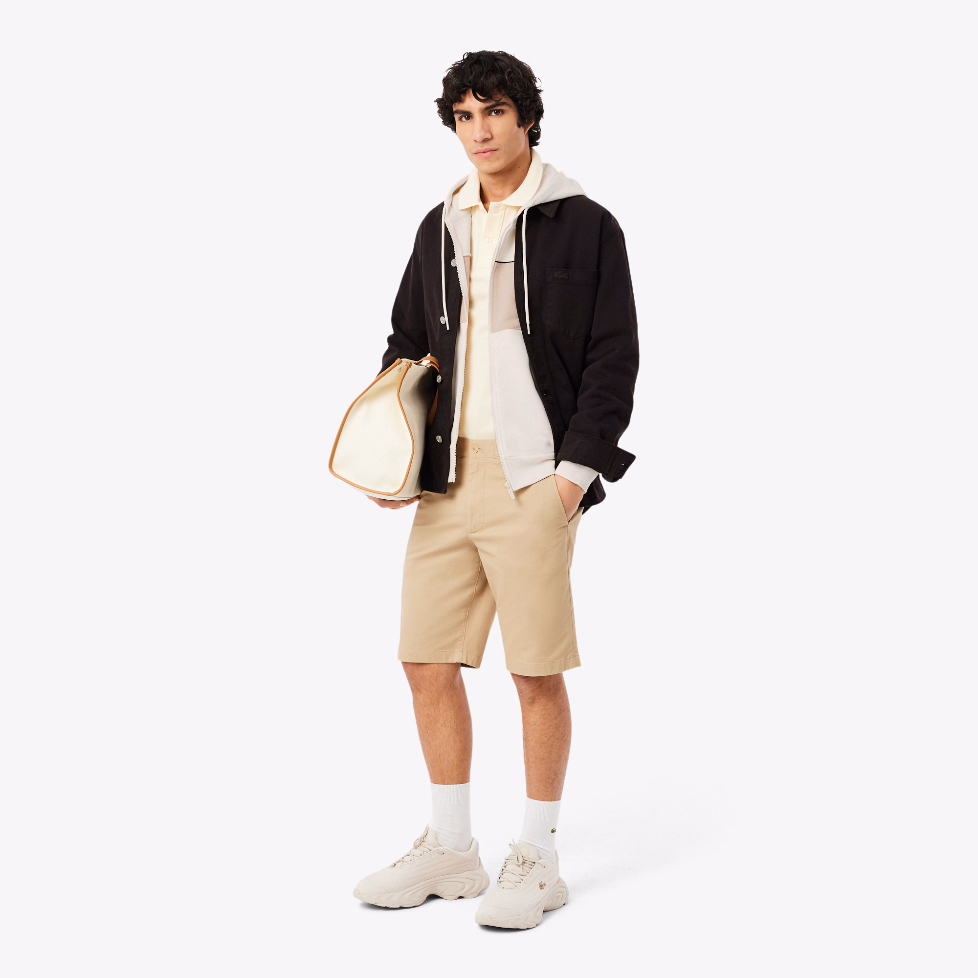 Sweat à capuche zippé color block – LACOSTE