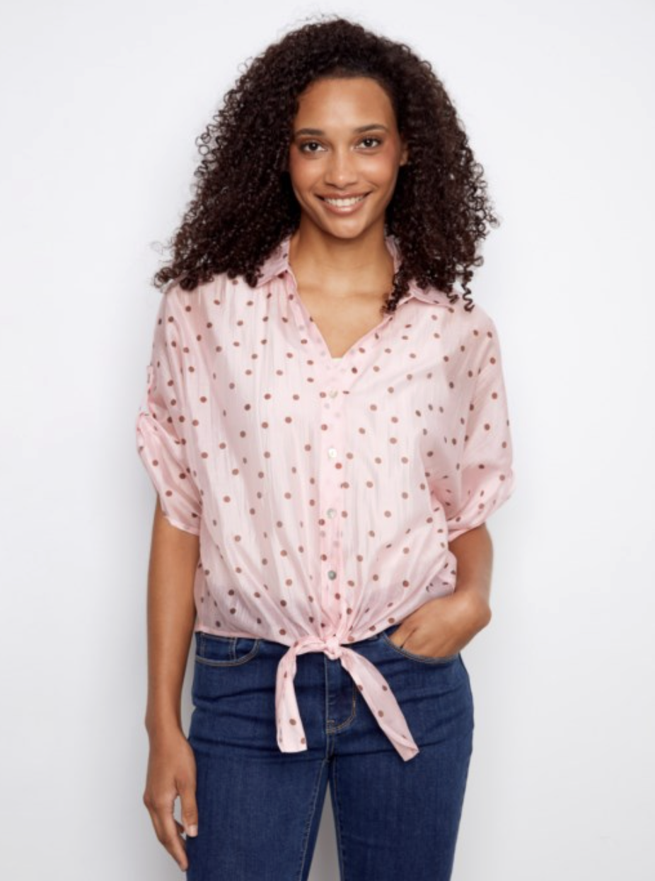 Blouse à manches dolman avec noeud - CHARLIE B - C4679P - Charlie B