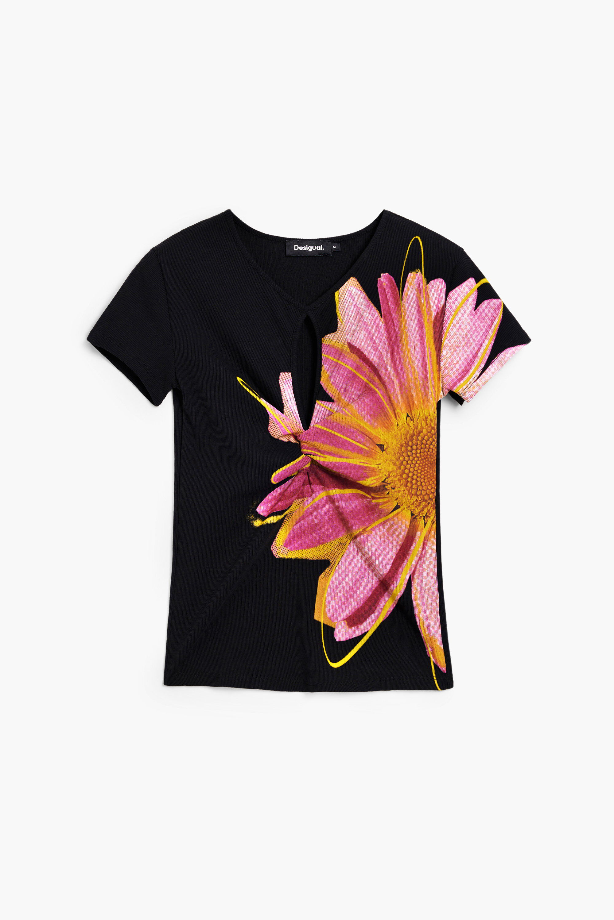 T-shirt motif floral découpé – DESIGUAL