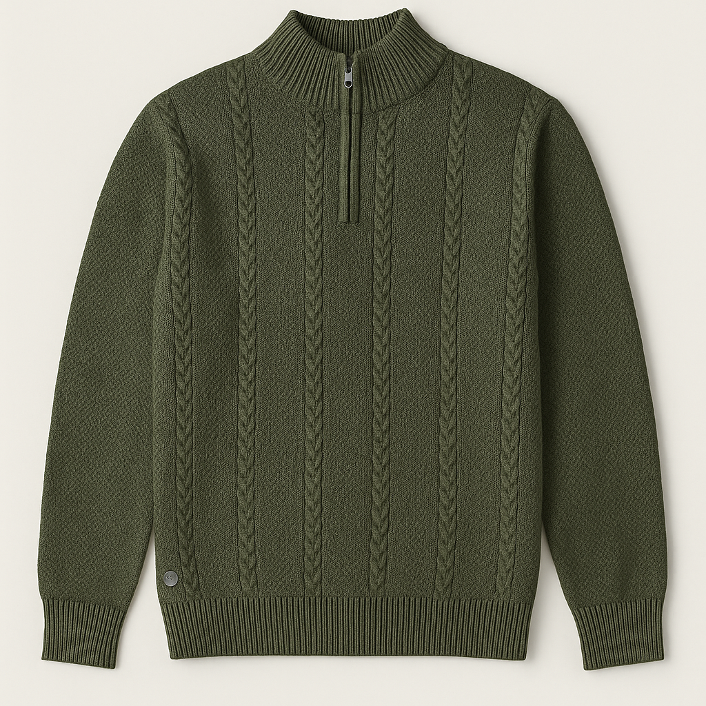 Tricot torsadé à col 1/4 zip - POINT ZERO - 7563699 - POINT ZERO