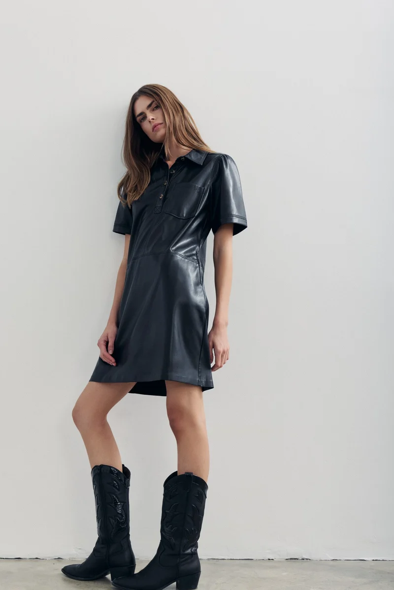Robe chemisier effet cuir Marelle – MELISSA NEPTON - F263592VL - Mélissa Nepton