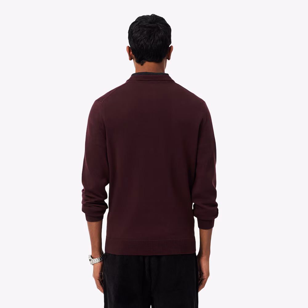 Pull à col rond en coton biologique uni - LACOSTE