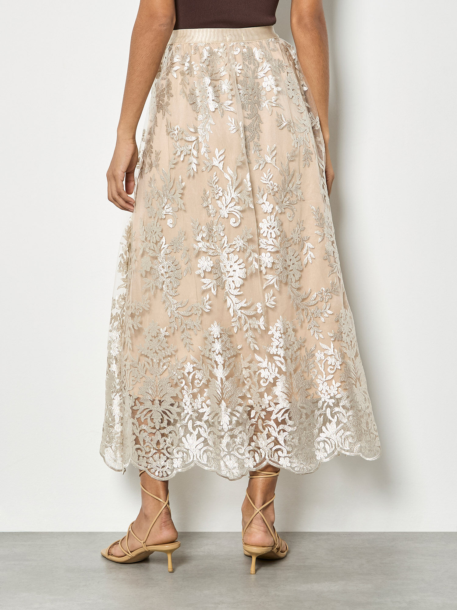 Jupe en maille transparente – APRICOT