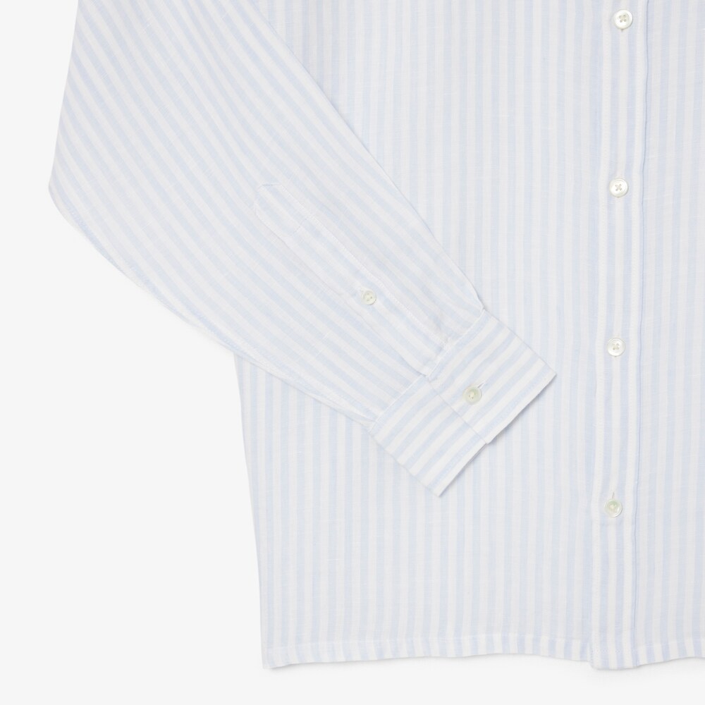 Chemise en lin à rayures verticales - LACOSTE 
