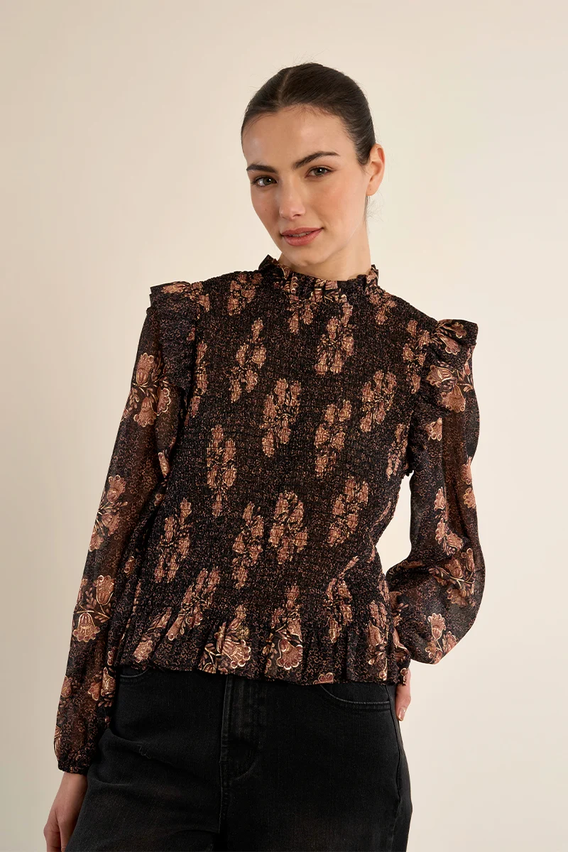 Blouse volanté - MOLLY BRACKEN - T1861EN - Molly Bracken