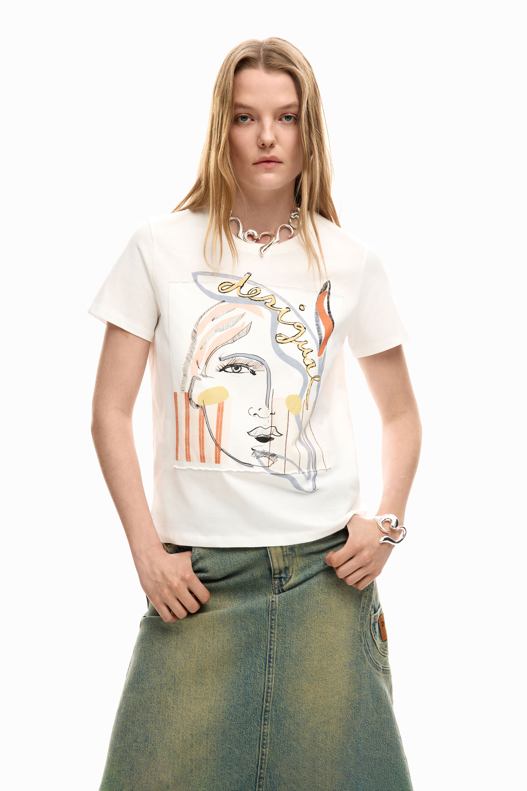T-shirt logo Visage - Desigual - 26SWTK51 - Desigual