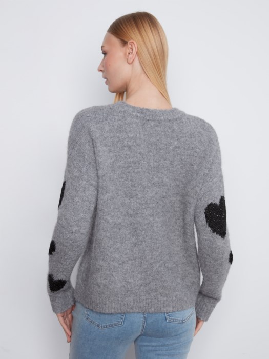 Pull brodé coeur - CHARLIE B
