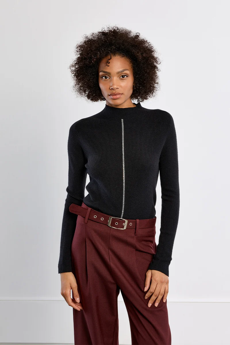 Chandail ajusté avec strass – MOLLY BRACKEN - EL1175EN - Molly Bracken