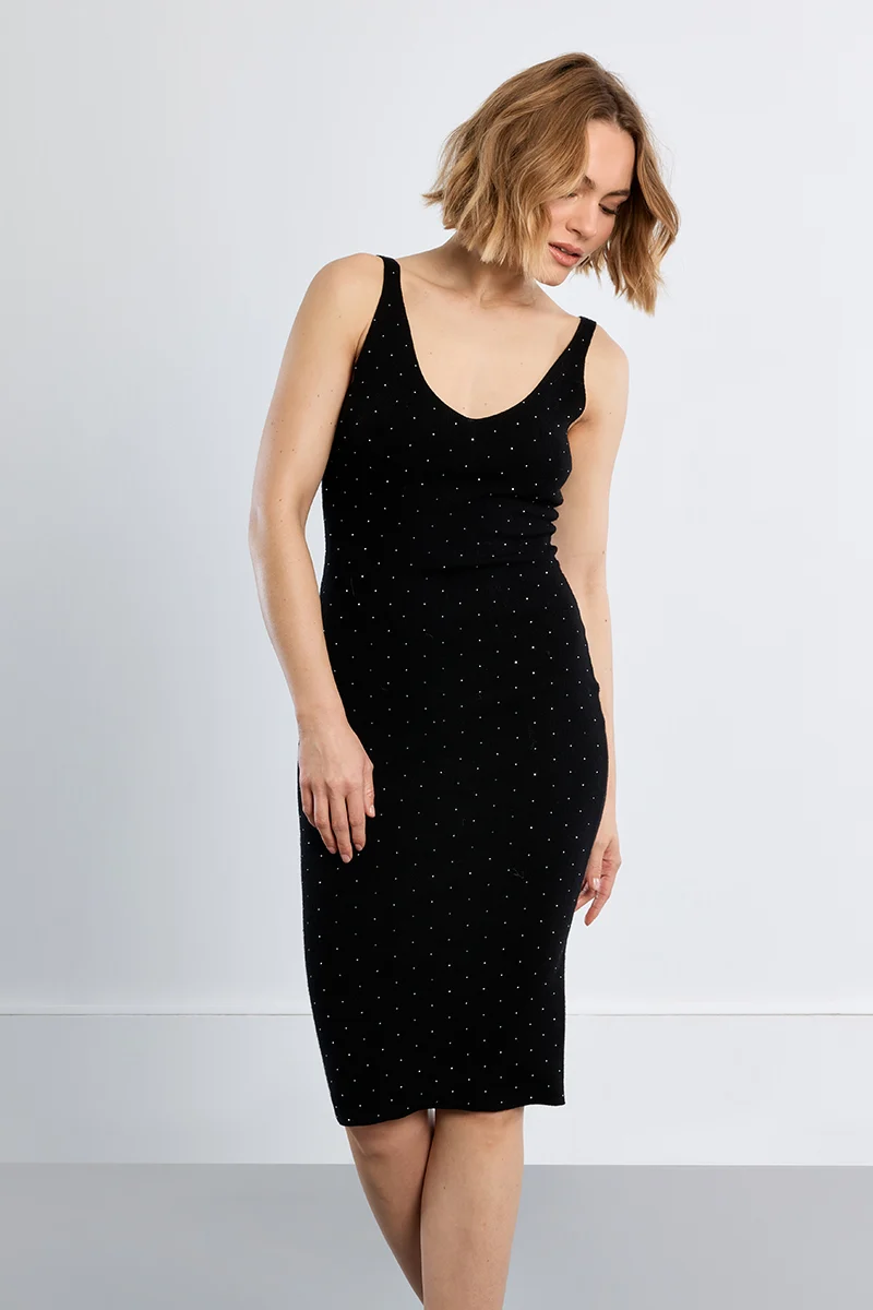 Robe midi à détails en strass – MOLLY BRACKEN