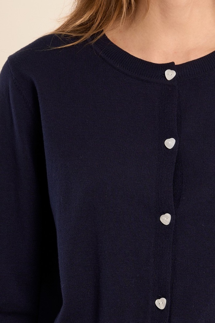 Cardigan boutonné, détails coeur - MOLLY BRACKEN