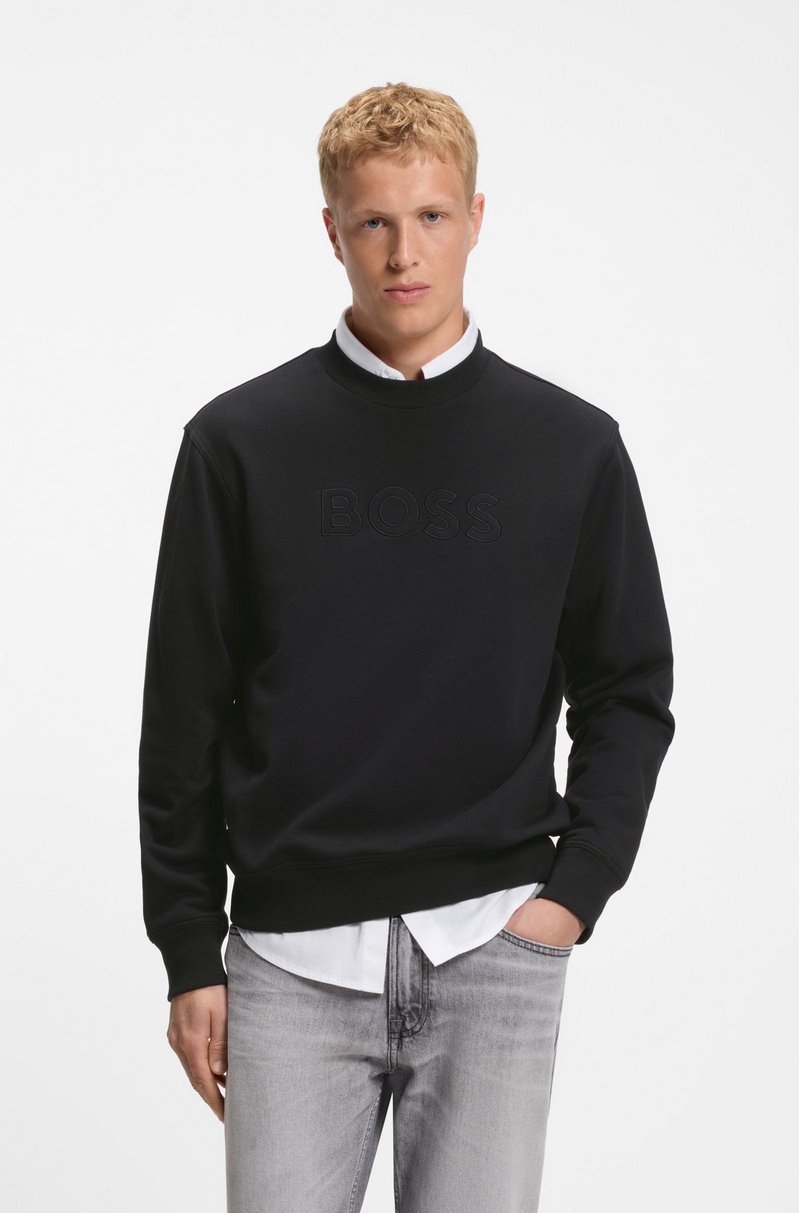 Chandail ouaté relaxed-fit avec logo – HUGO BOSS - 50567420-001 - Hugo Boss
