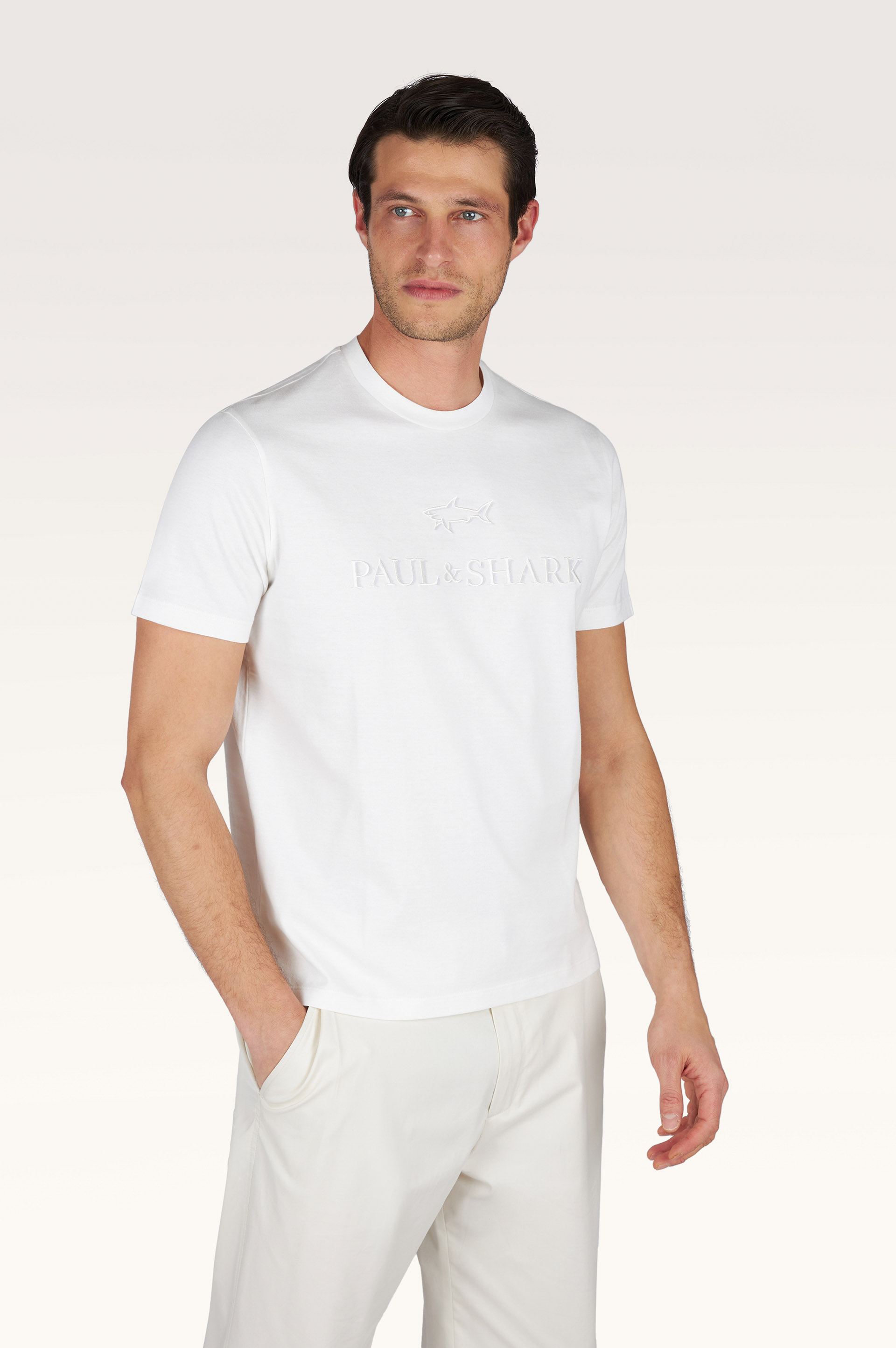 T-shirt en jersey de coton imprimé – PAUL & SHARK - 26411012-108 - Paul & Shark