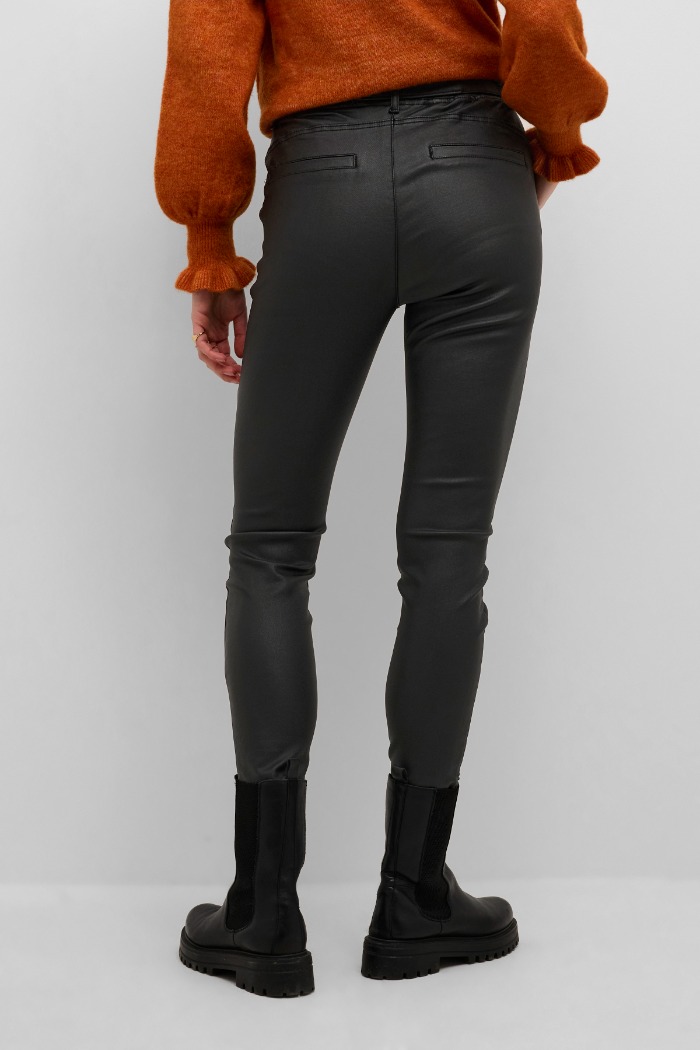 Pantalon extensible faux cuir - CREAM