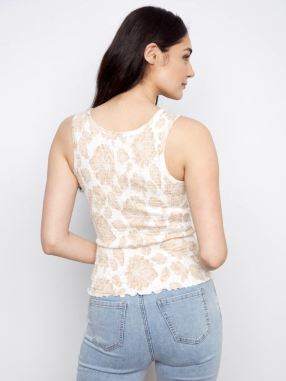 Camisole imprimée à smocks - CHARLIE B 